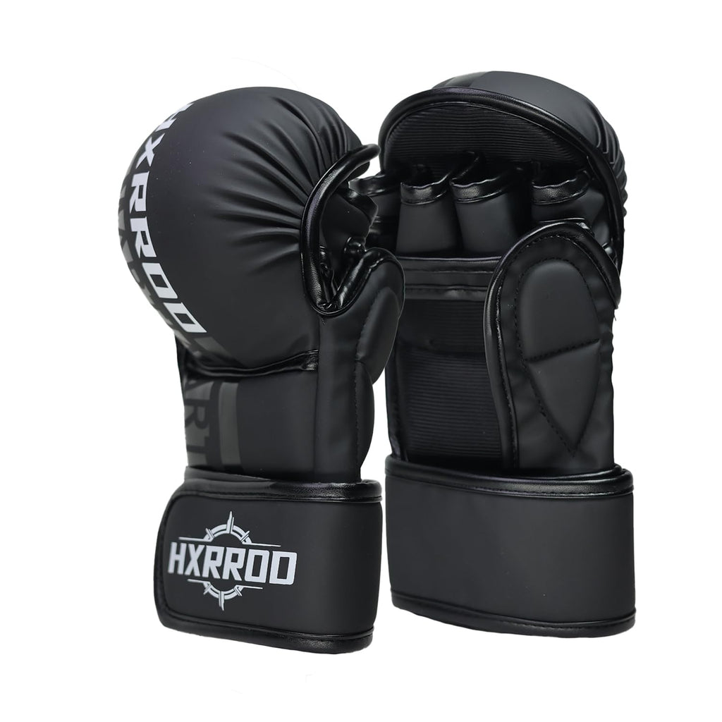 MMA Gloves Sparring Grappling Kick Boxing Gloves Hybrid Open Palm Martial Arts Mitts Light Weight for Martial Arts Sparring Karate Muay Thai Boxing Punching Bag Combat Sports Training Gloves