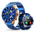 Smartwatch for Men 1.53-Inch Luxury Business Sports & Fitness Mens Watch IP67 Water Resistant 440mAh Extended Standby Multi-Sport Mode and Monitor Supports IOS 8.0 and Android 4.4 (Steel Blue)