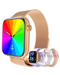 MIDDOW Smart Watches for Women 1.85" AMOLED Screen (Answer/Make Calls) Heart Rate/SpO2/Sleep Monitor Fitness Tracker Watch with AI Voice 100+ Sports Modes Compatible with iOS and Android (Gold)