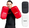 Elite Sports Muay Thai Kickboxing Curved Training Pad for KickboxingMMATaekwondoKarate. Ideal for PunchesKnees and Kicks in Martial Arts Training (Solid Red)