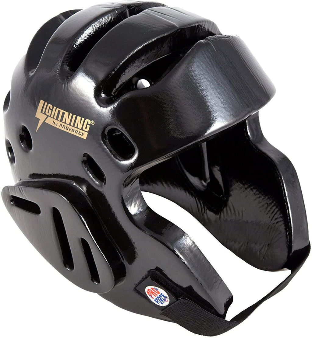 ProForce Lightning Karate/Martial Arts Sparring Headgear (Black Youth (Head Circ: 20")