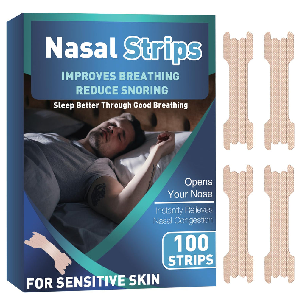Nasal Strips for Snoring Works Instantly Stops Snoring Nasal Breathing Strips for Nasal Congestion Due to Cold & Allergy 100 PCS